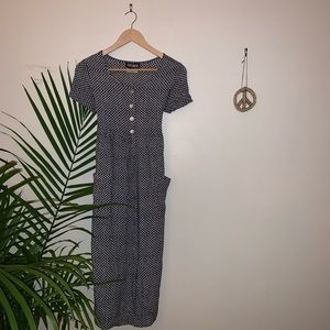 Vintage Button Down Dress with Pockets